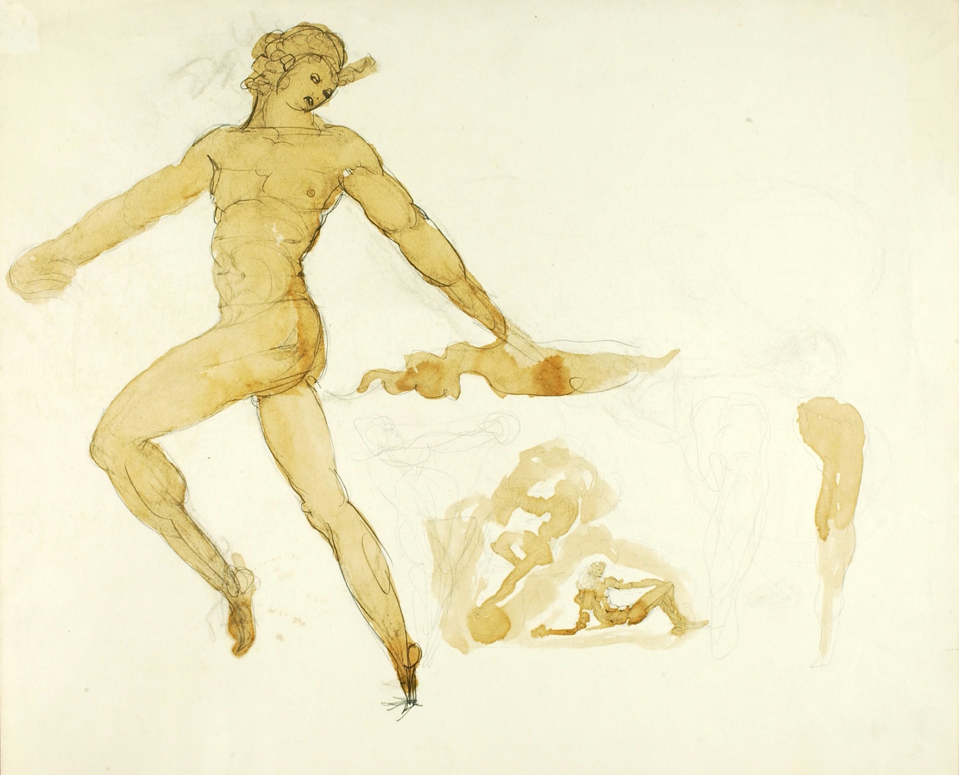 George Grey Barnard:(Untitled--Striding Figure),16x12"(A3)Poster