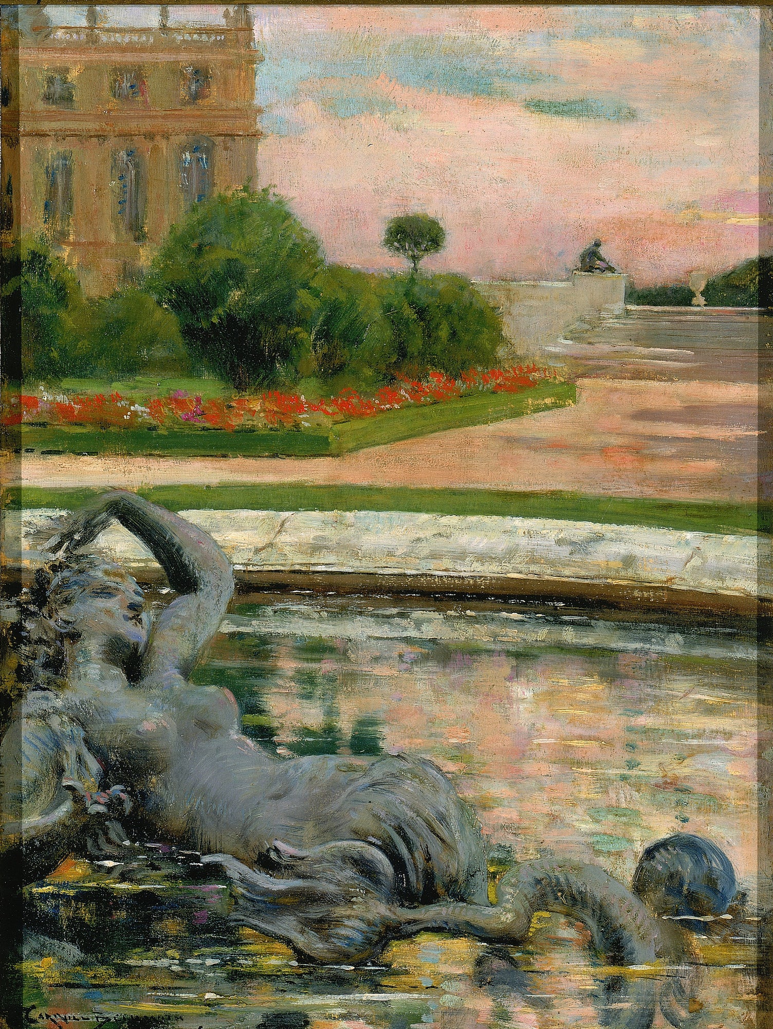 Carroll Beckwith:Parterre du Nord, Fontaine des Sirenes,16x12"(A3)Poster