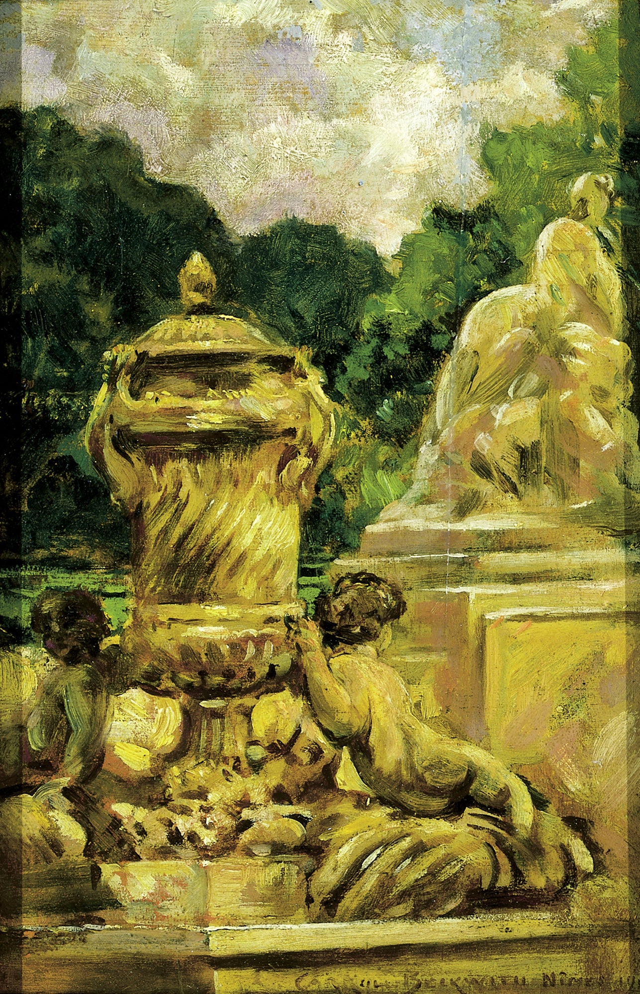 Carroll Beckwith:Jardin de la Fontaine at Nimes, France,16x12"(A3)Poster