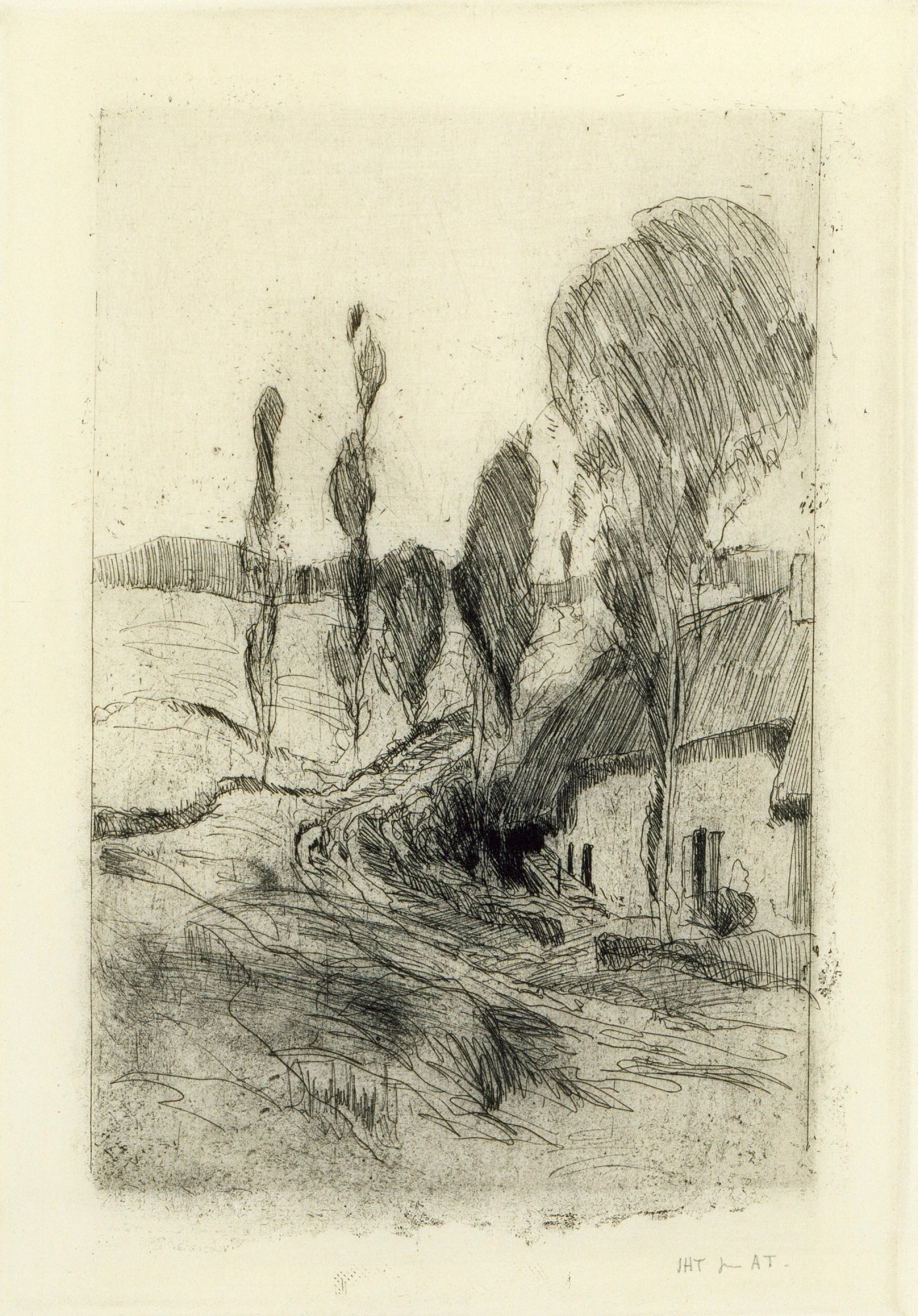 John Henry Twachtman:Road near Honfleur,16x12"(A3)Poster