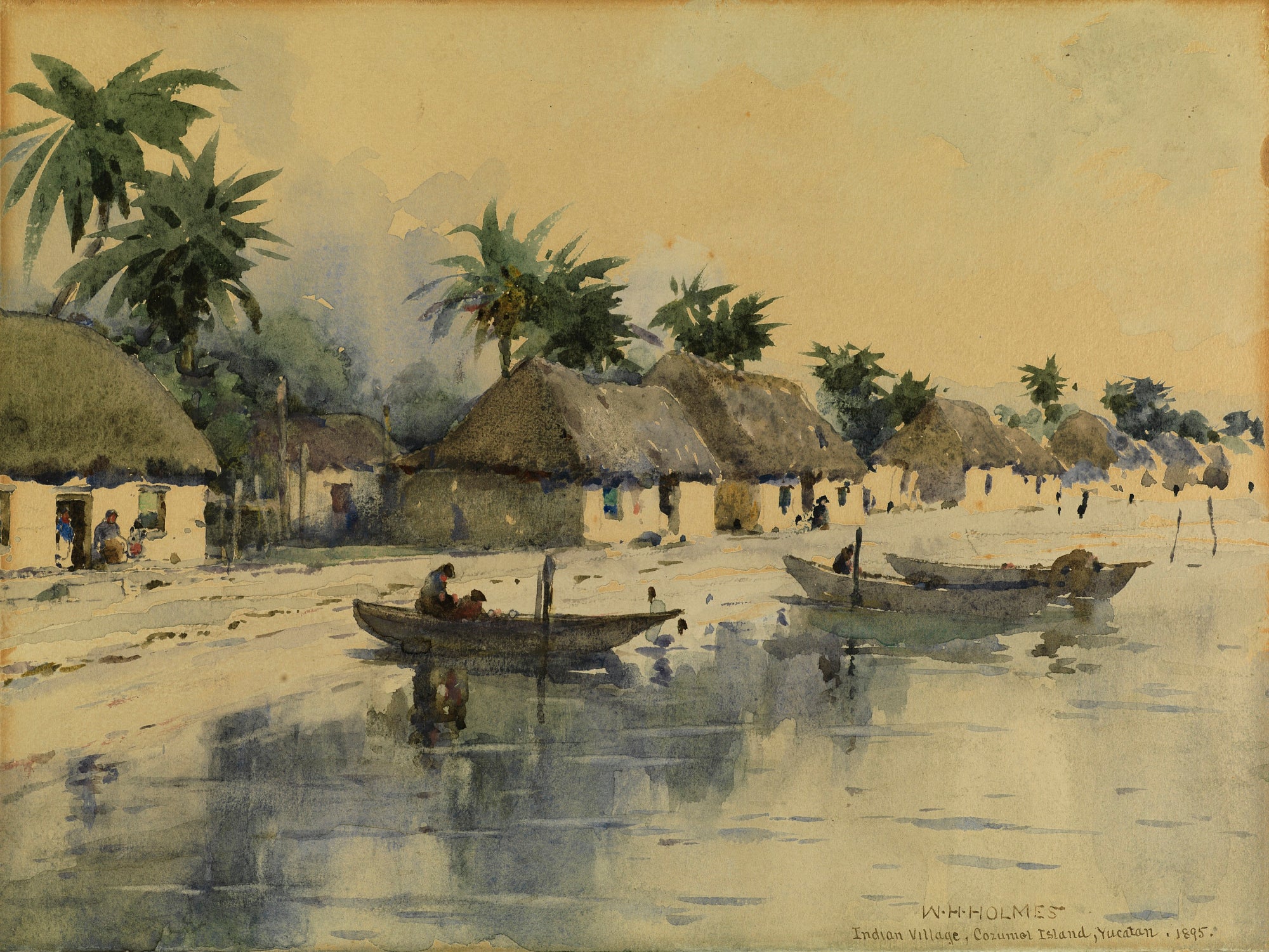 William Henry Holmes:Indian Village, Cozumel Island, Yucatan,16x12"(A3)Poster