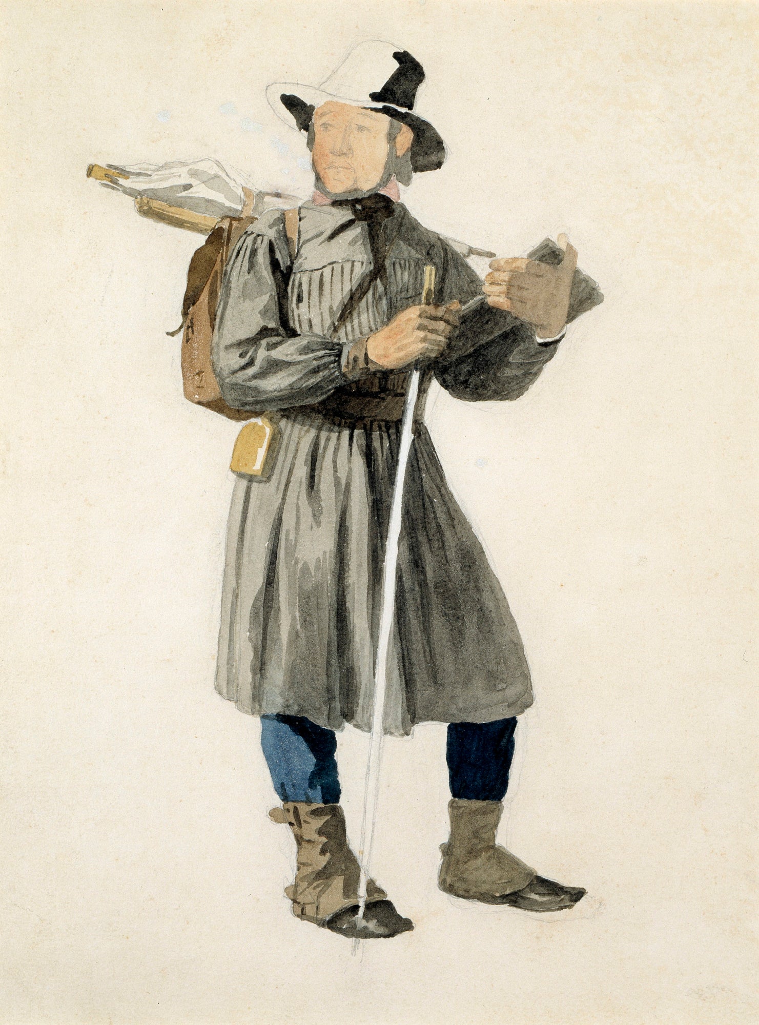 John Frederick Kensett:Standing Artist,16x12"(A3)Poster