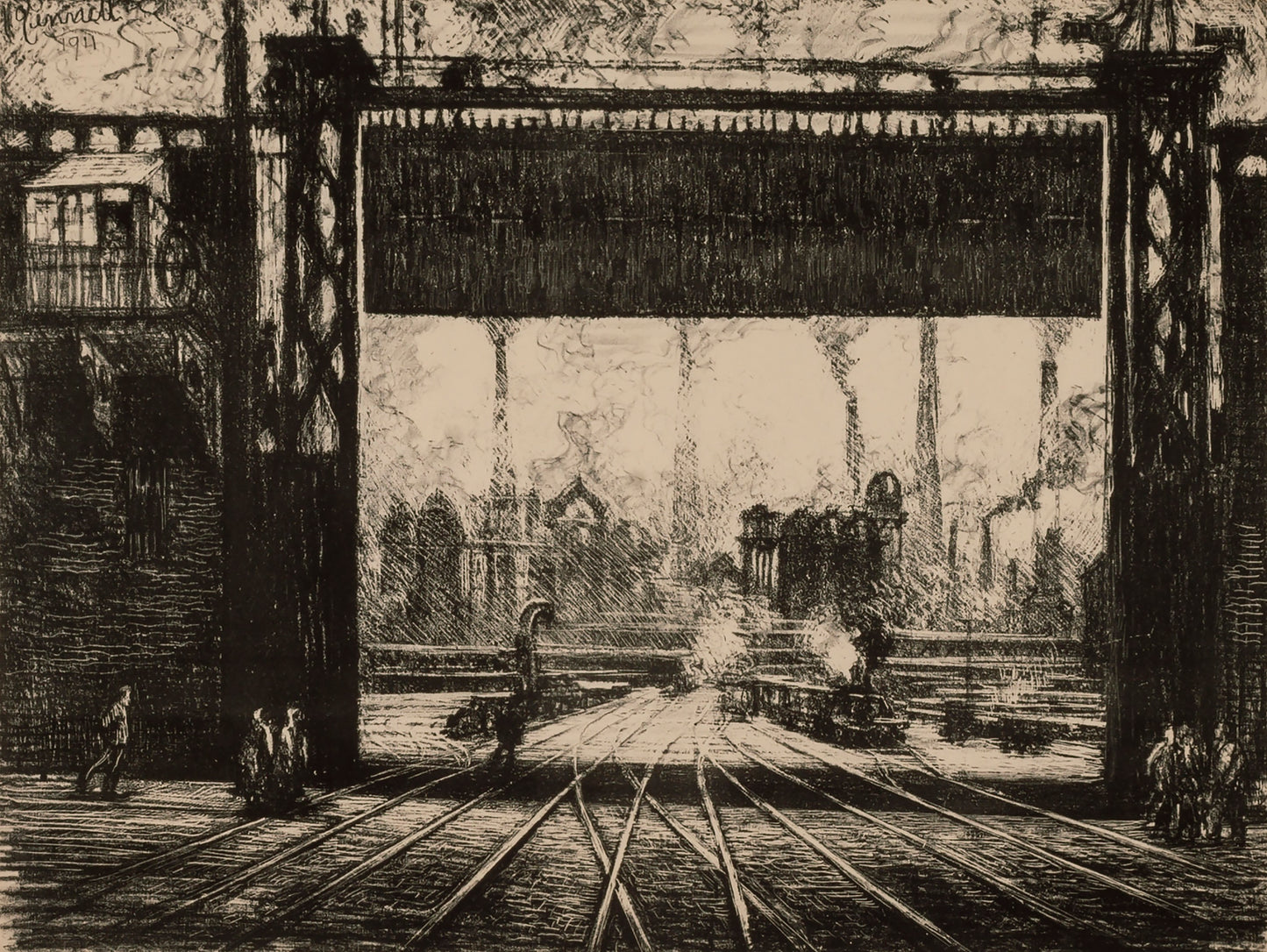 Joseph Pennell:The Iron Gate--Charleroi, from the series Bel,16x12"(A3)Poster