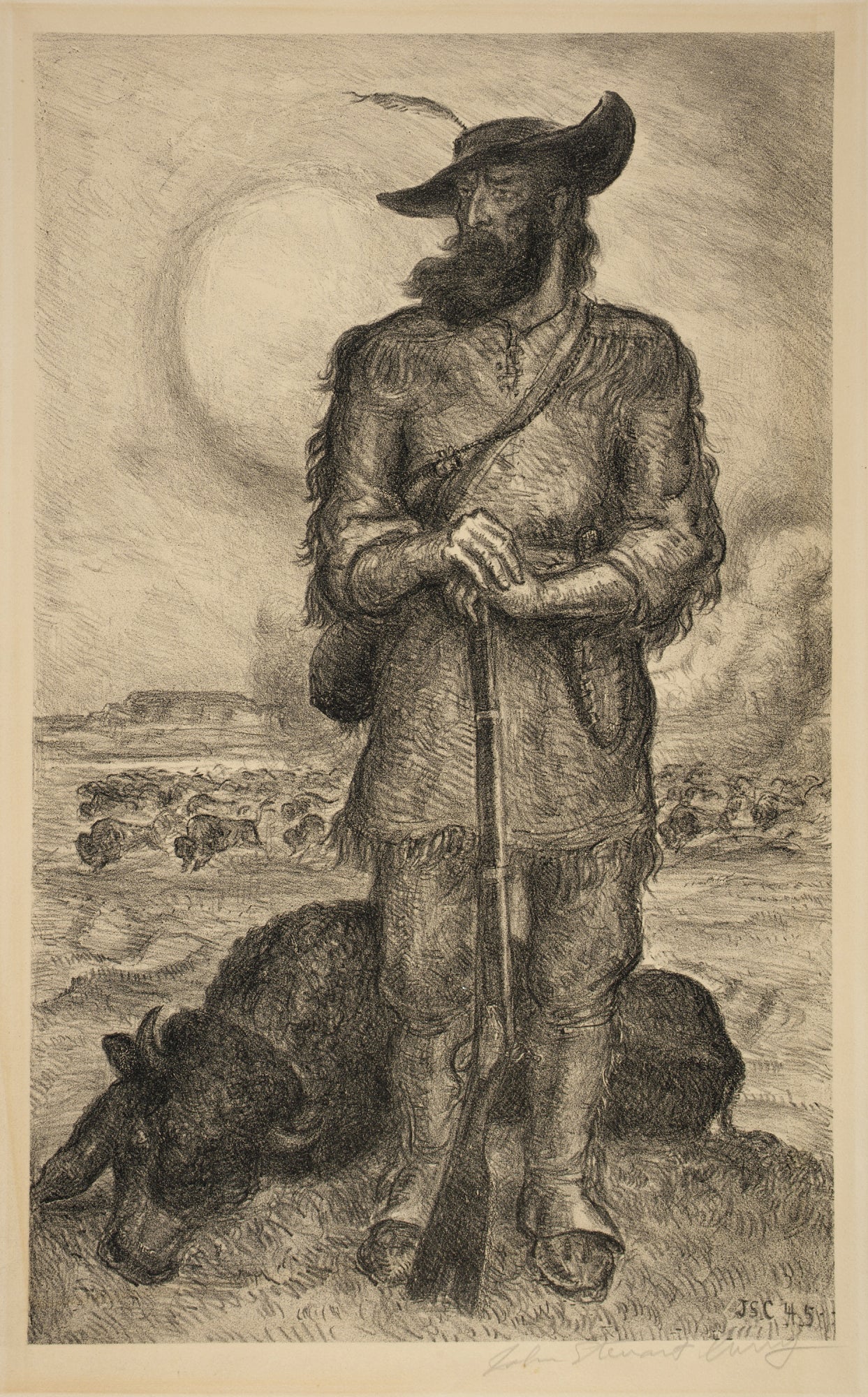 John Steuart Curry:The Plainsman,16x12"(A3)Poster