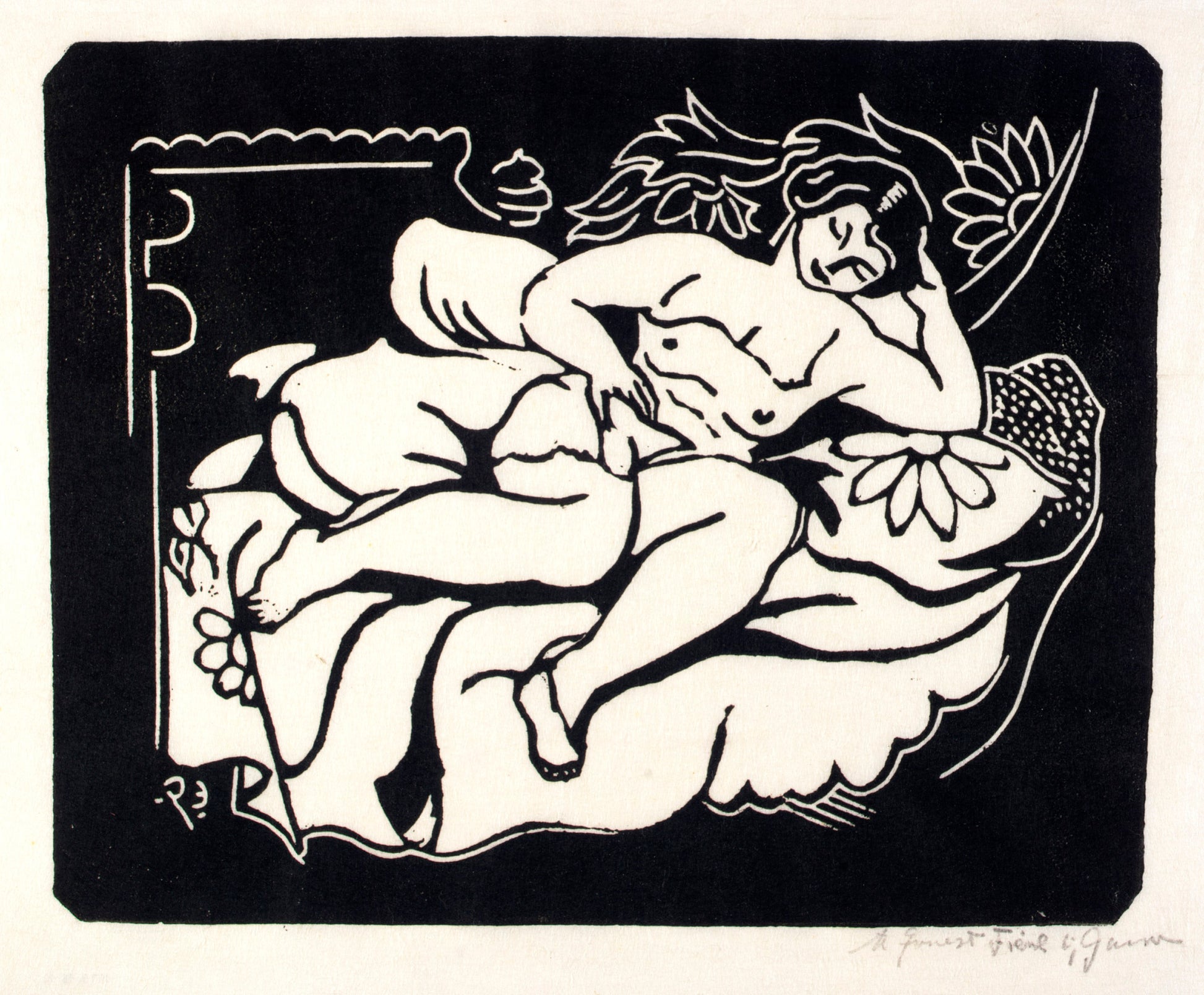 Emil Ganso:Nude on Sofa,16x12"(A3)Poster