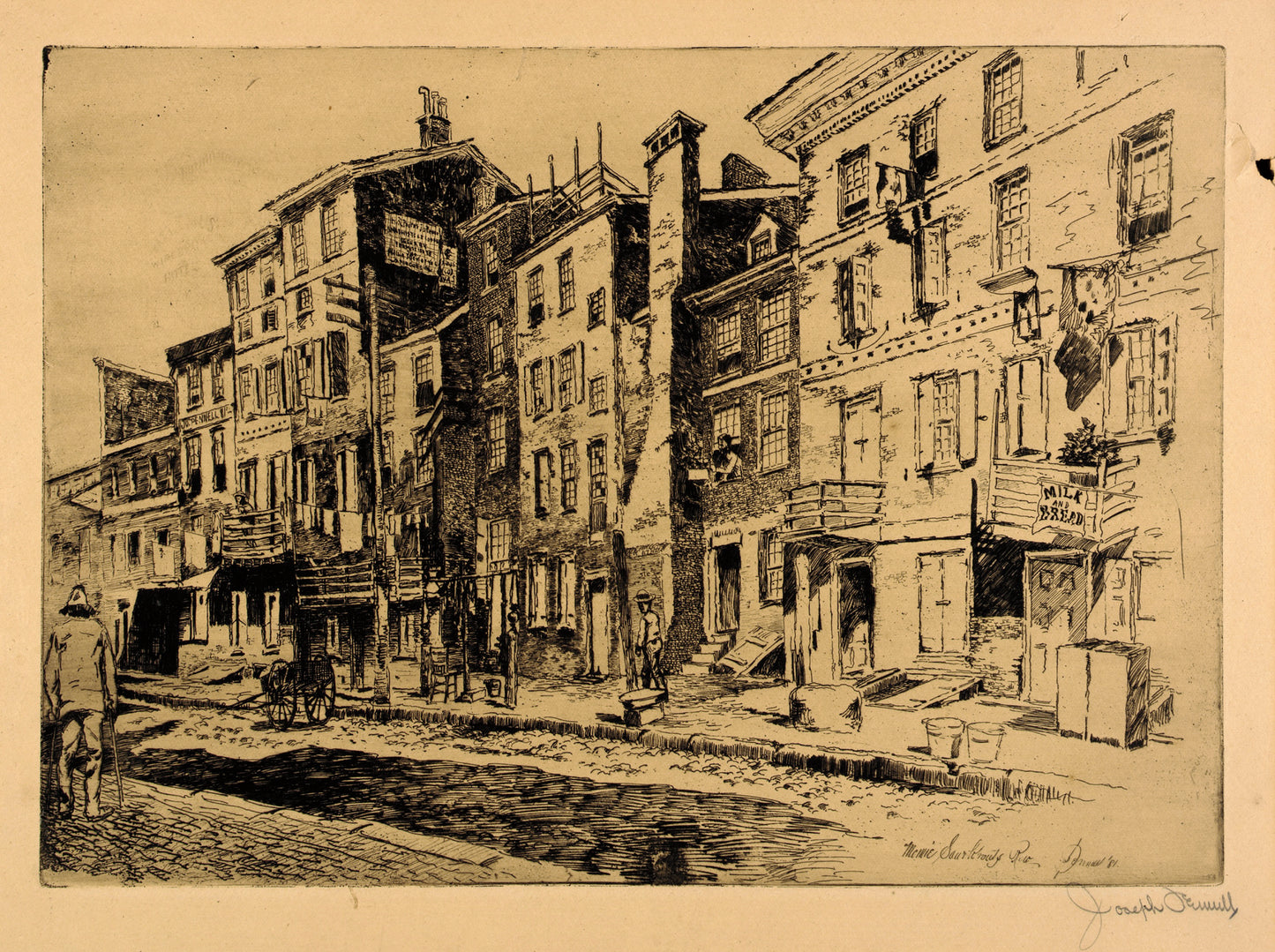 Joseph Pennell:Sauerkraut Row,16x12"(A3)Poster