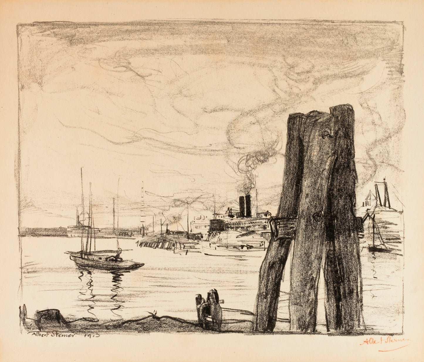 Albert Sterner:Harbor,16x12"(A3)Poster