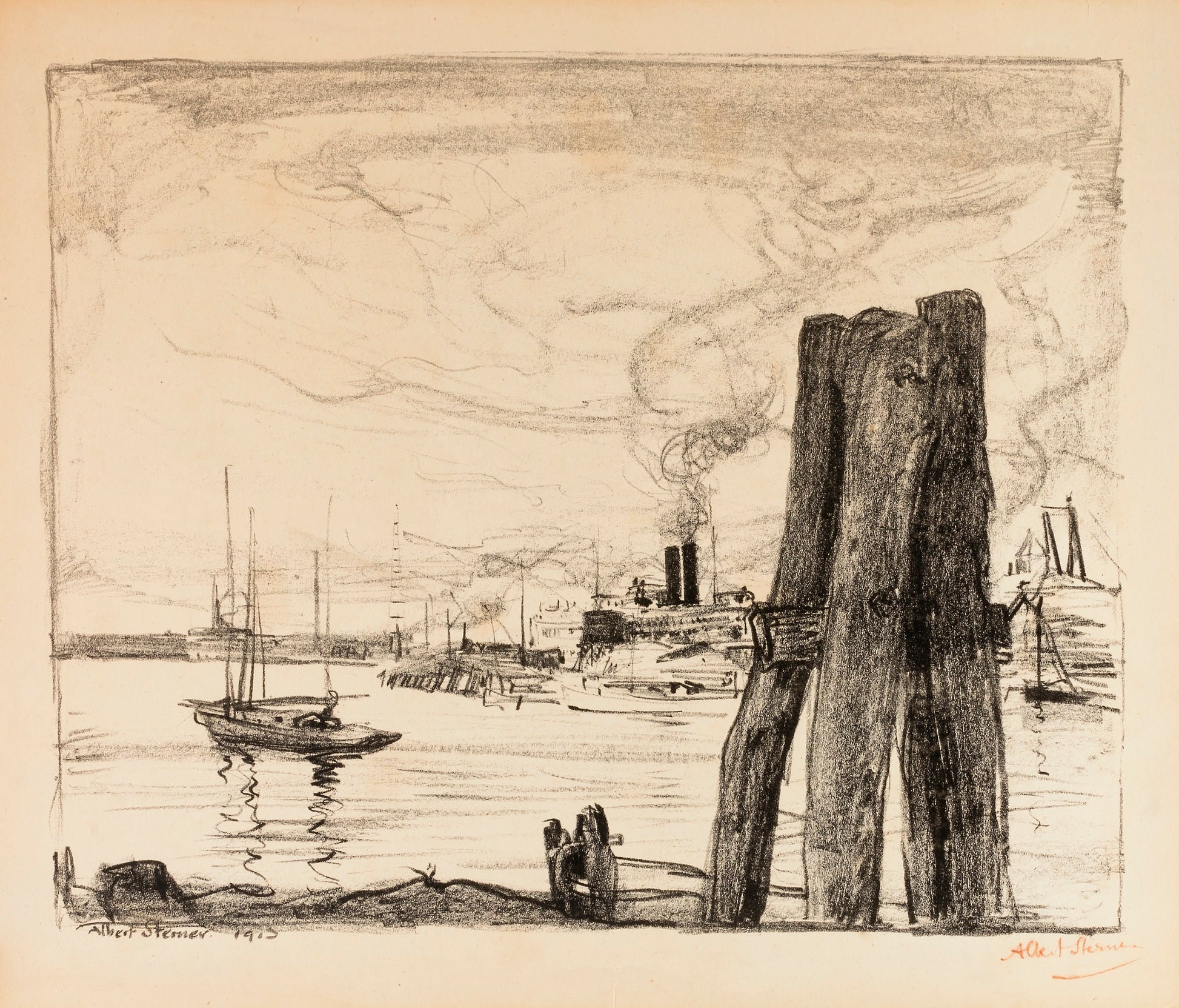 Albert Sterner:Harbor,16x12"(A3)Poster