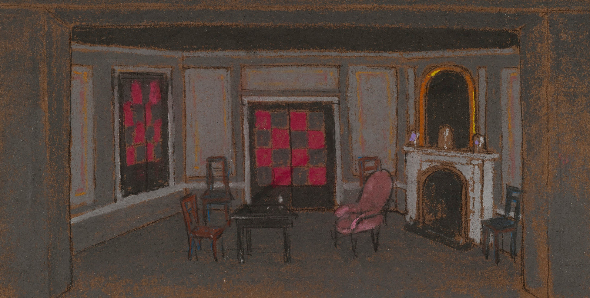 William Penhallow Henderson:Alice's Living Room--False Prosc,16x12"(A3)Poster