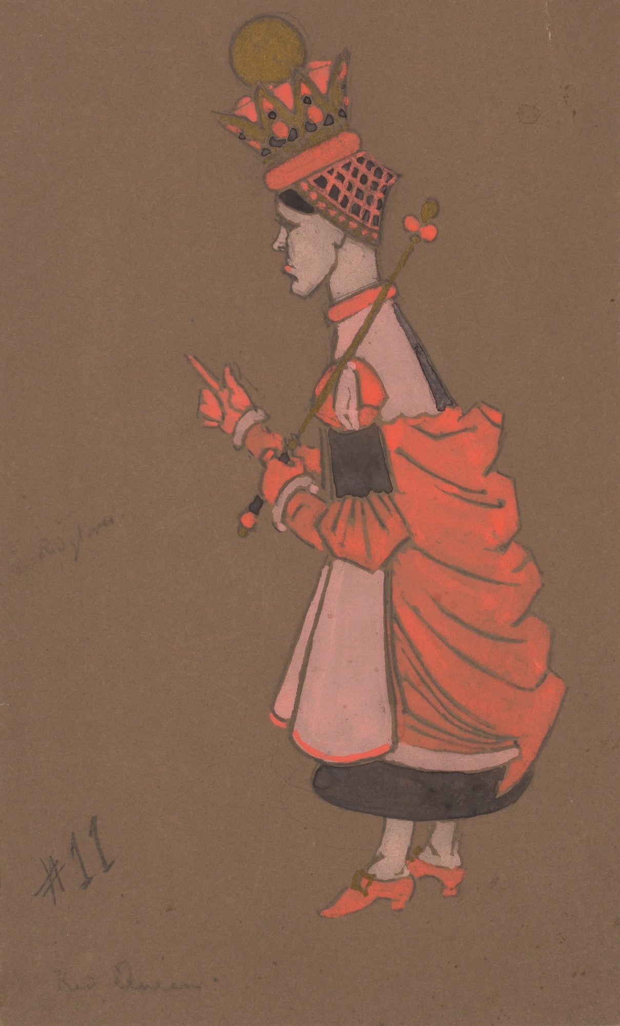 William Penhallow Henderson:Red Queen (costume design for Al,16x12"(A3)Poster