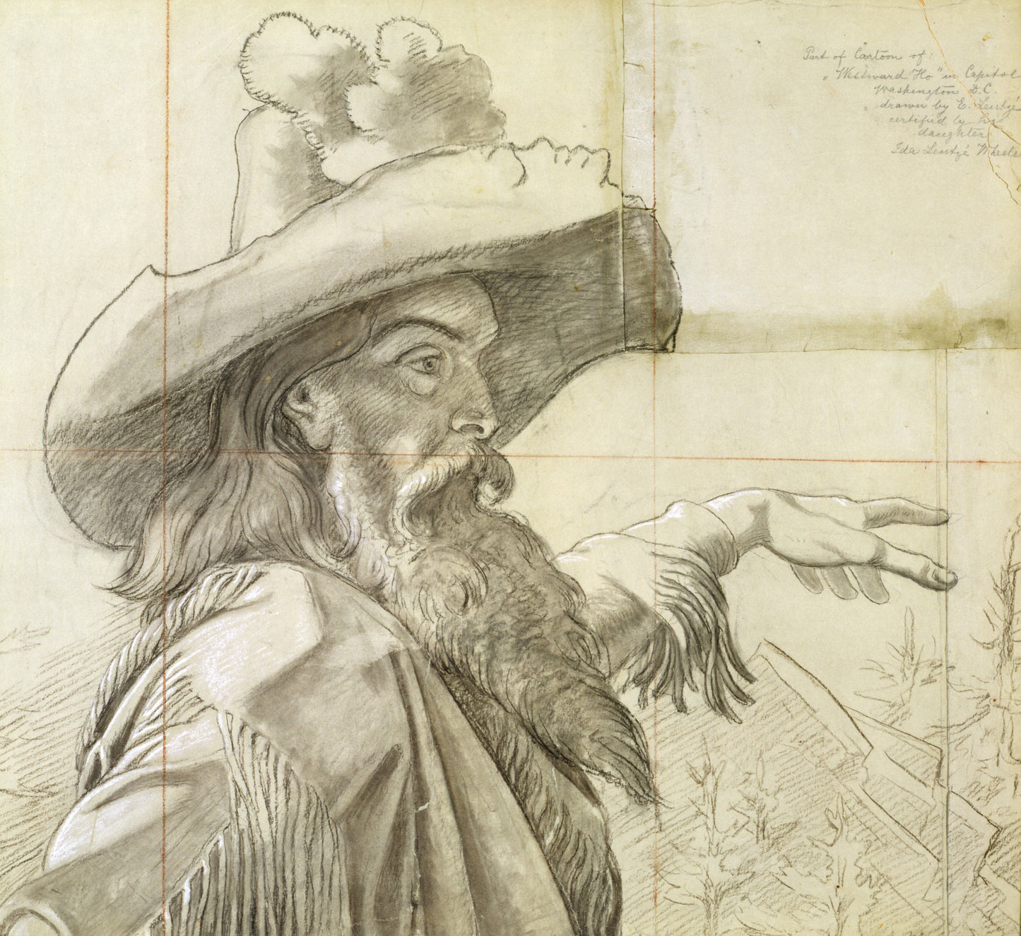 Emanuel Gottlieb Leutze:Detail of cartoon for mural Westward,16x12"(A3)Poster