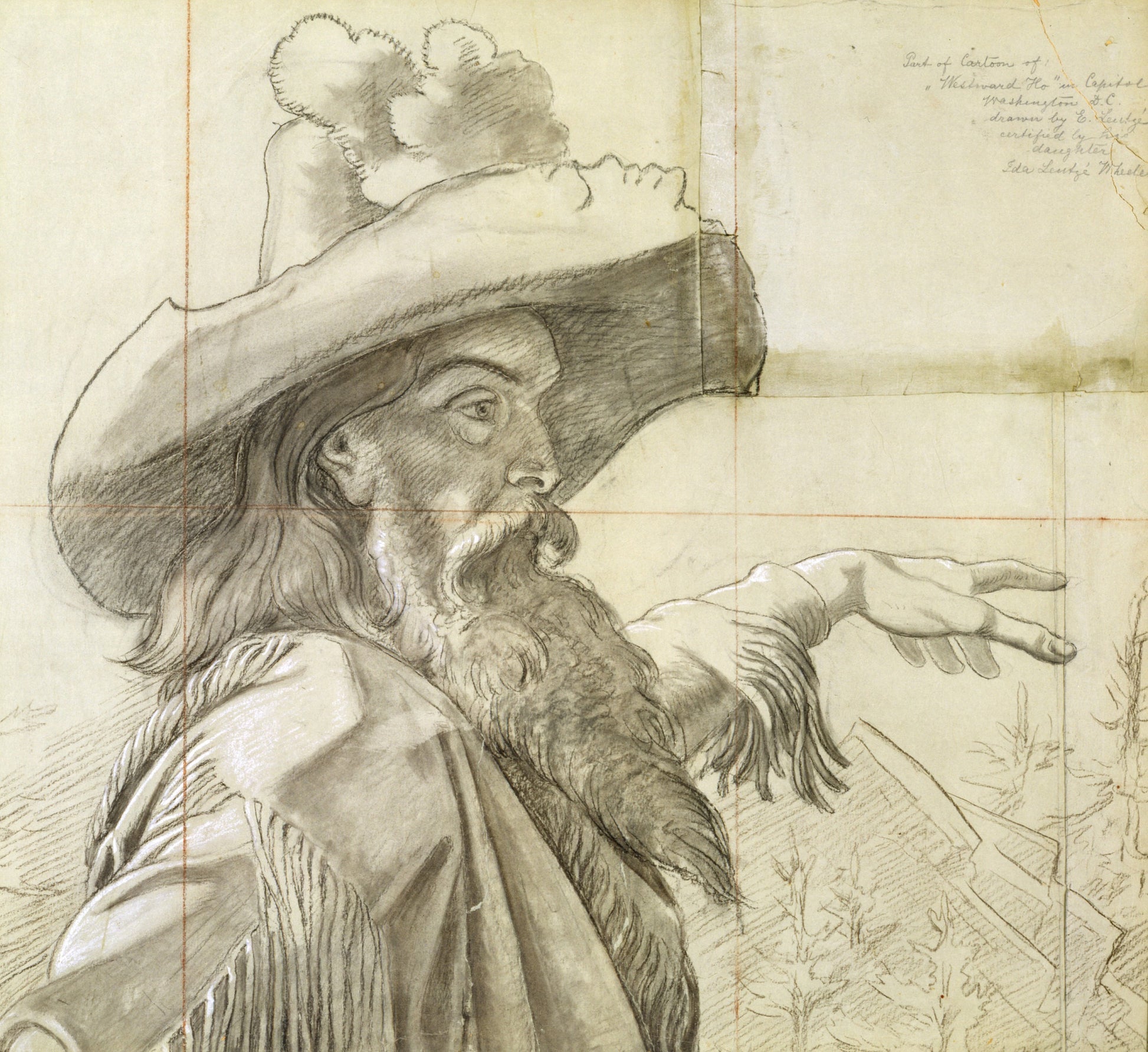 Emanuel Gottlieb Leutze:Detail of cartoon for mural Westward,16x12"(A3)Poster