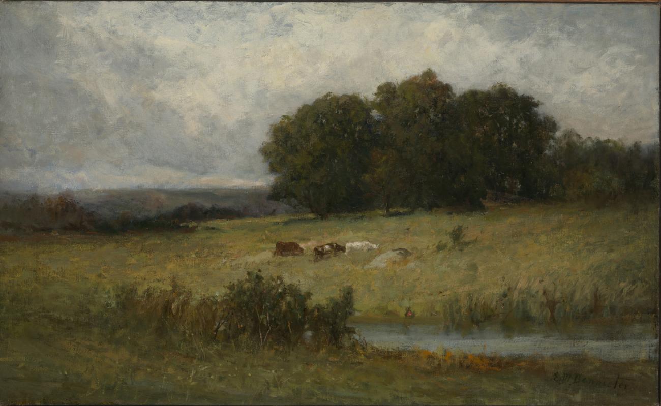 Edward Mitchell Bannister:Bright Scene of Cattle near Stream,16x12"(A3)Poster