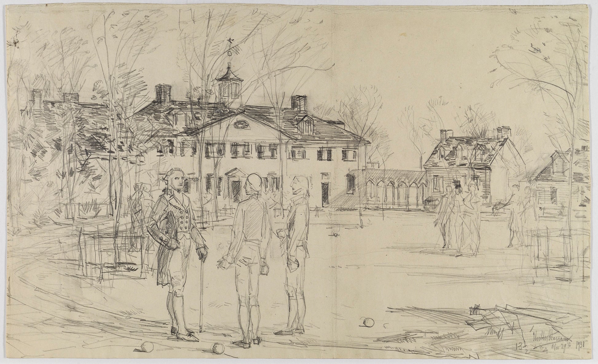 Childe Hassam:Washington at Mount Vernon,16x12"(A3)Poster