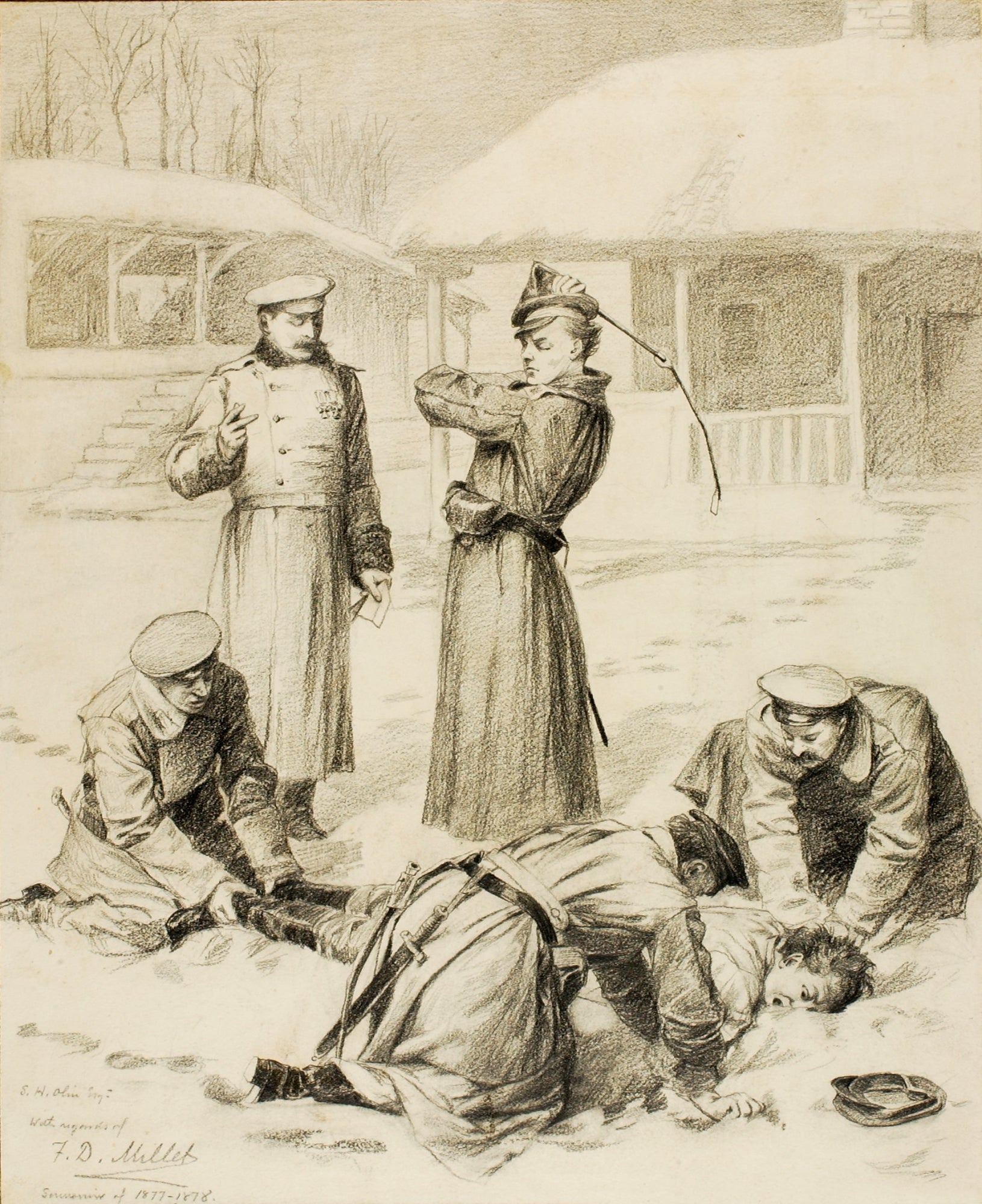 Francis Davis Millet:The Cossacks Part II, "Fifty Lashes",16x12"(A3)Poster