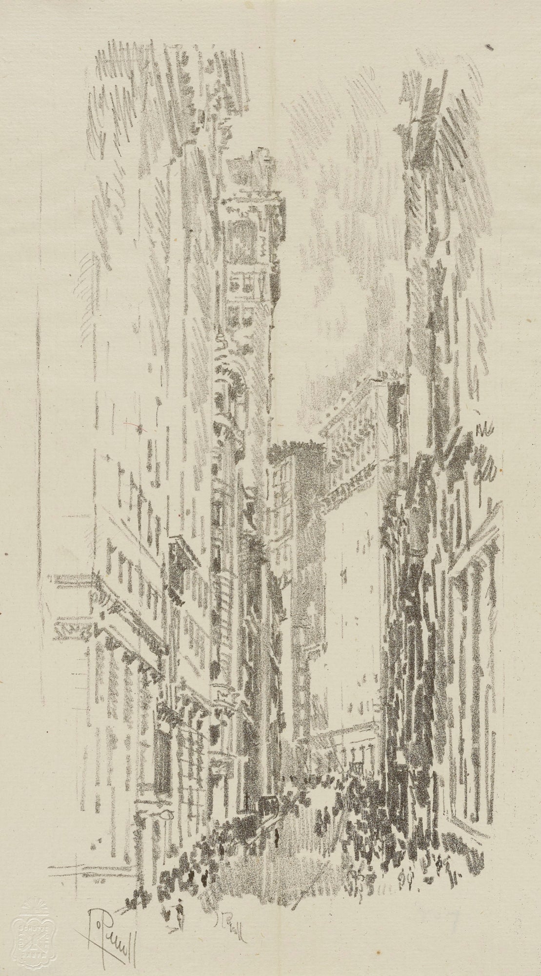 Joseph Pennell:Building the Building (from portfolio, Lithog,16x12"(A3)Poster