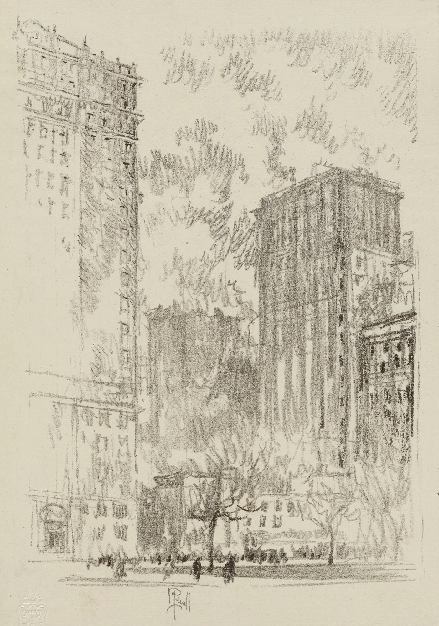 Joseph Pennell:Broadway above 23rd Street (from portfolio, L,16x12"(A3)Poster