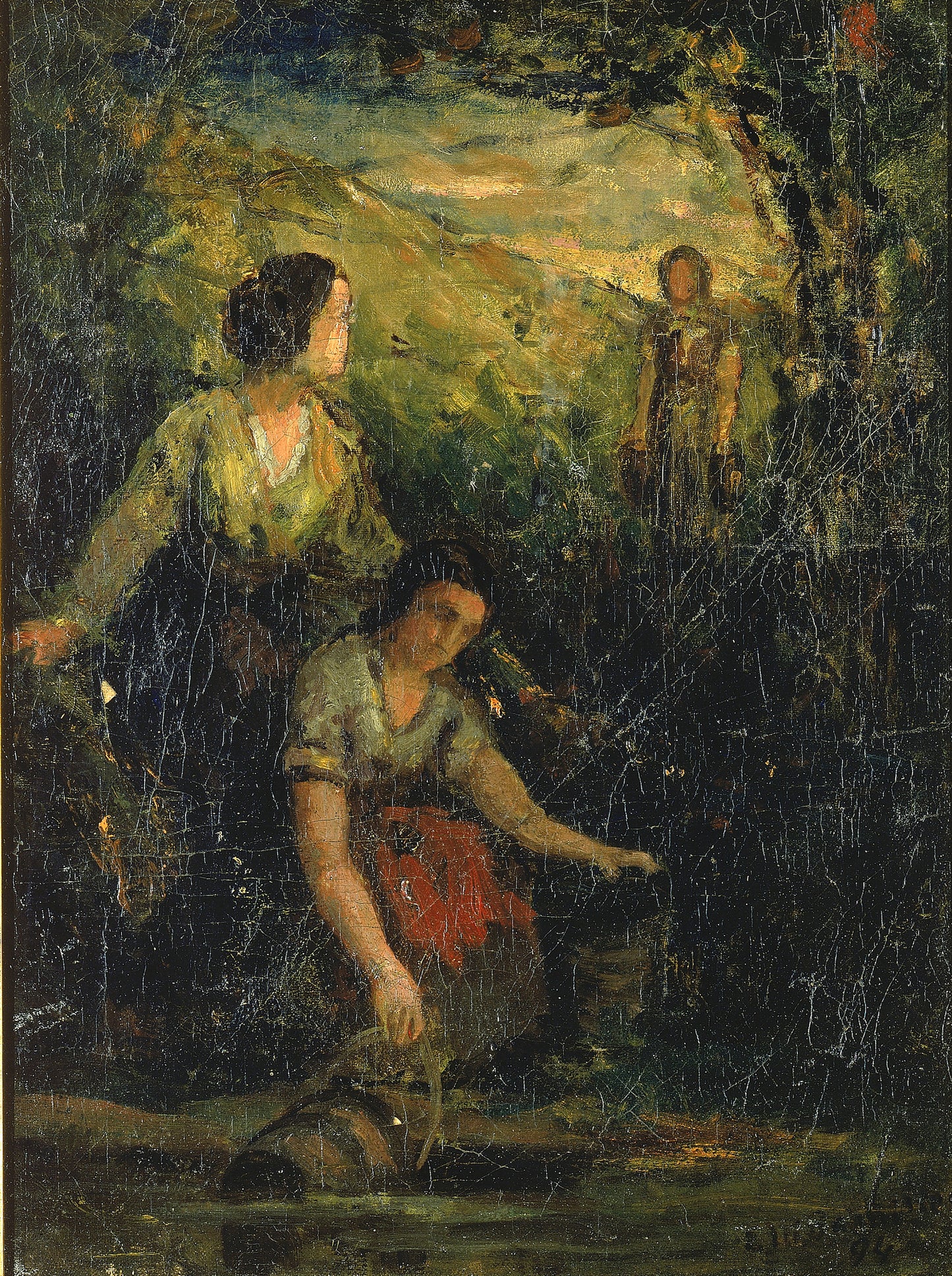 Edward Mitchell Bannister:The Drinking Pool (three women at ,16x12"(A3)Poster