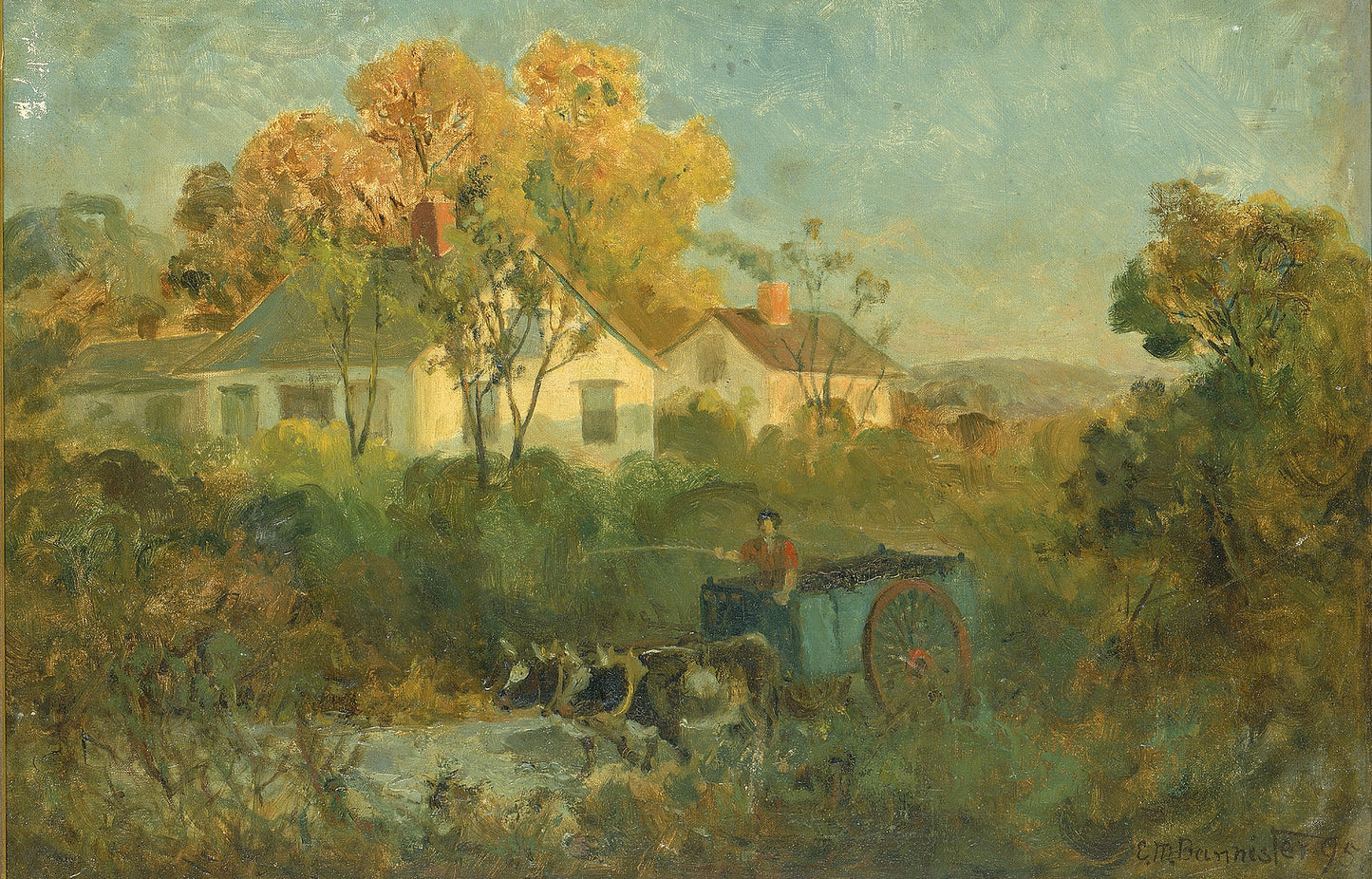 Edward Mitchell Bannister:The Drinking Pool (man in cart wit,16x12"(A3)Poster