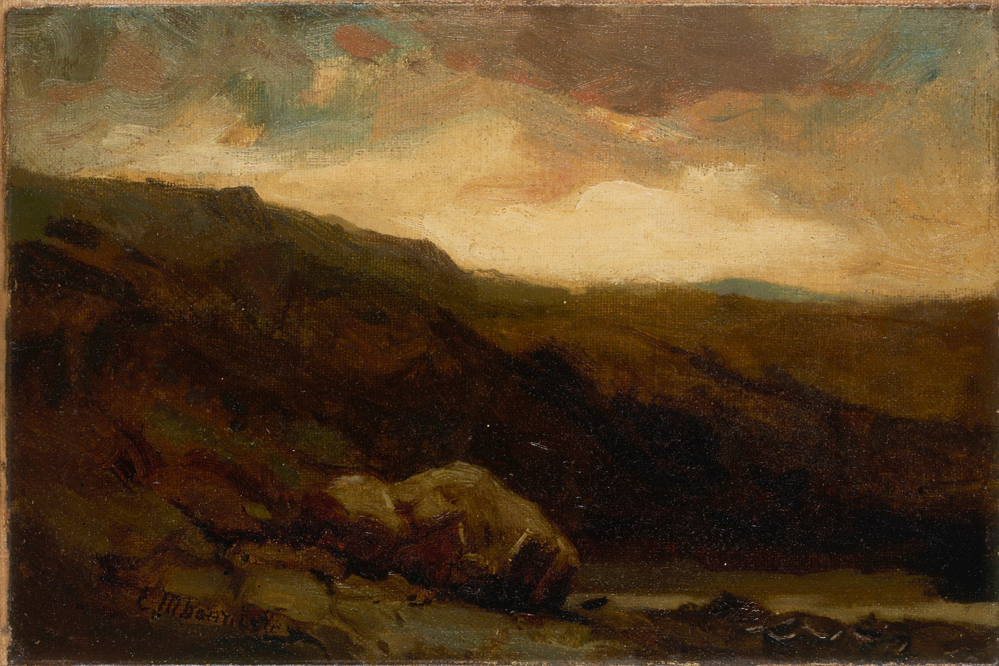 Edward Mitchell Bannister:Untitled (mountainous landscape wi,16x12"(A3)Poster