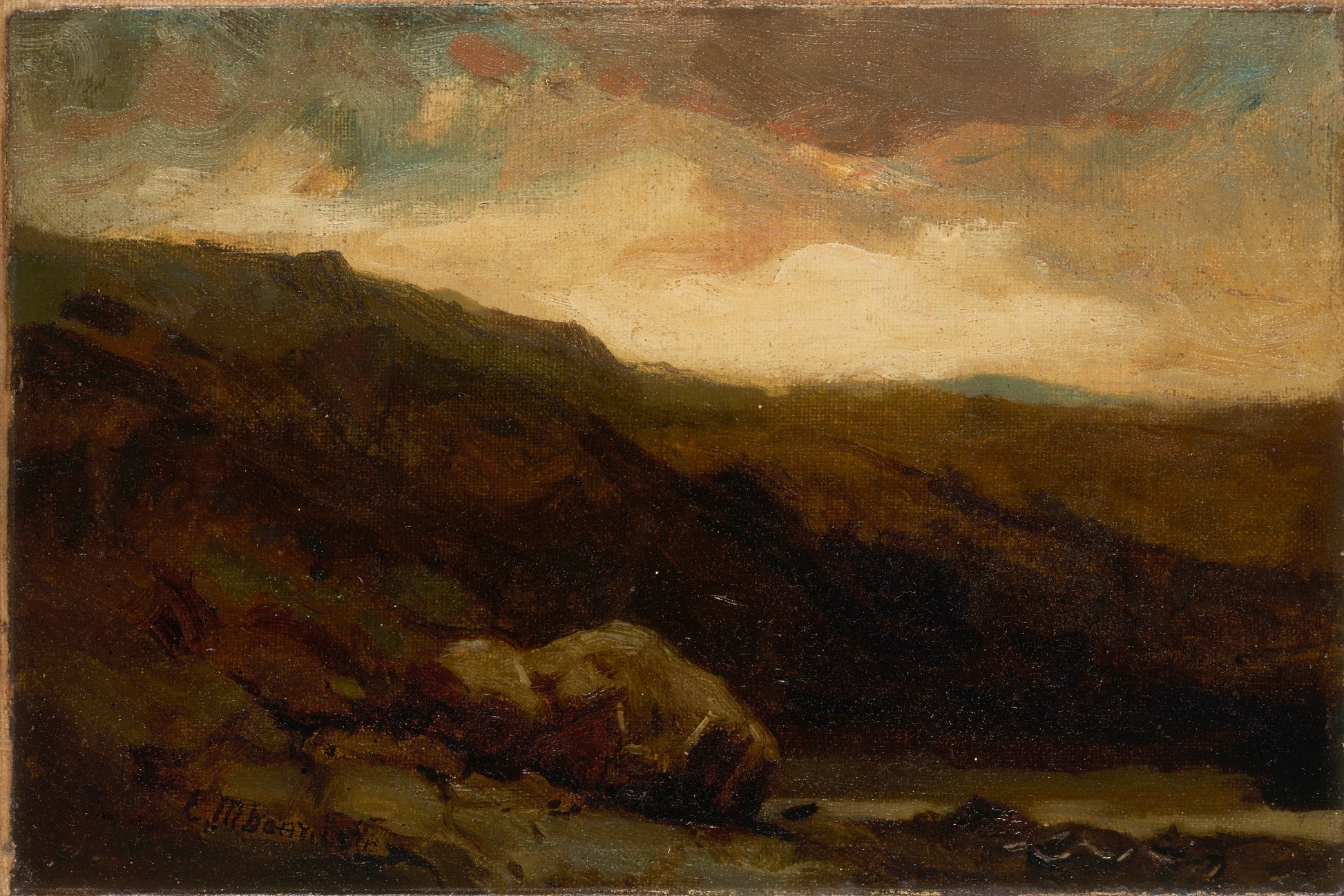 Edward Mitchell Bannister:Untitled (mountainous landscape wi,16x12"(A3)Poster