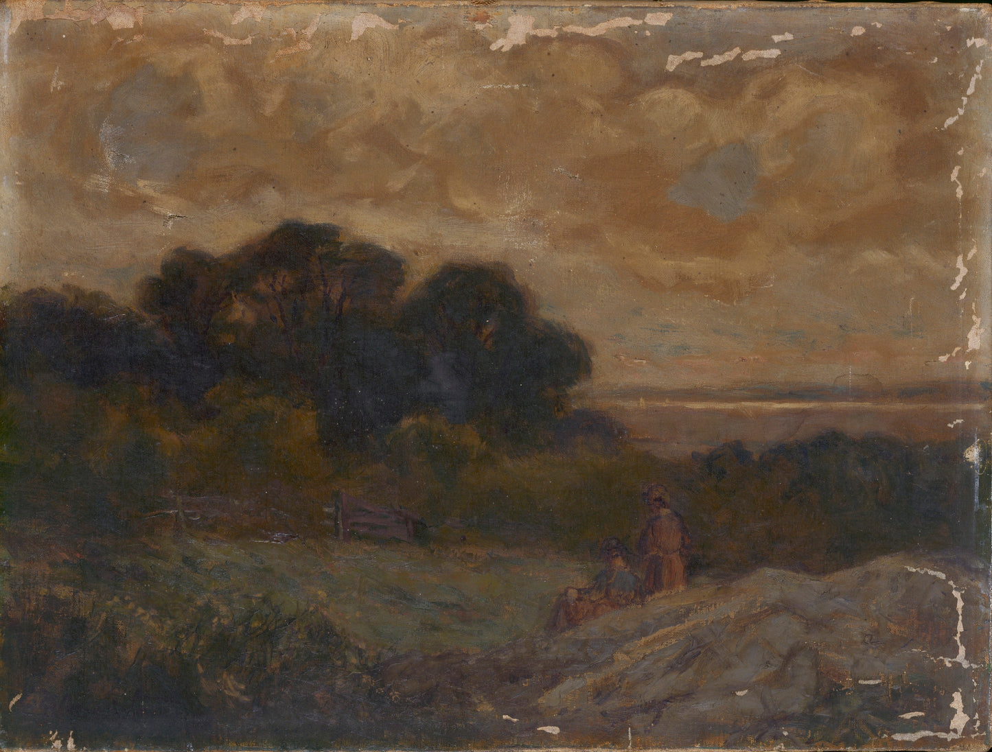 Edward Mitchell Bannister:Untitled (Landscape with Two Women,16x12"(A3)Poster