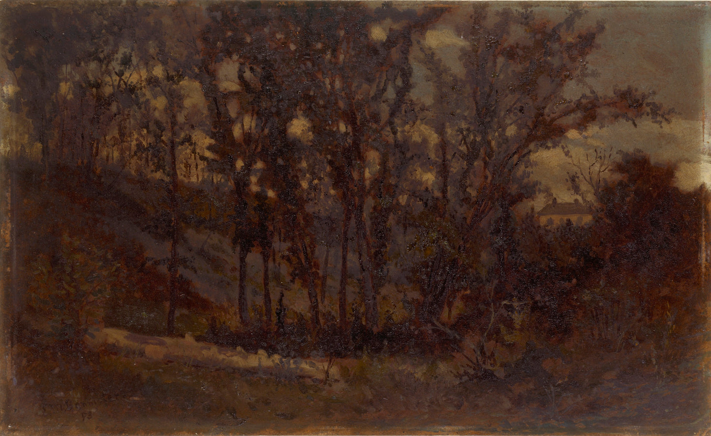 Edward Mitchell Bannister:Untitled (forest scene, fallen tre,16x12"(A3)Poster