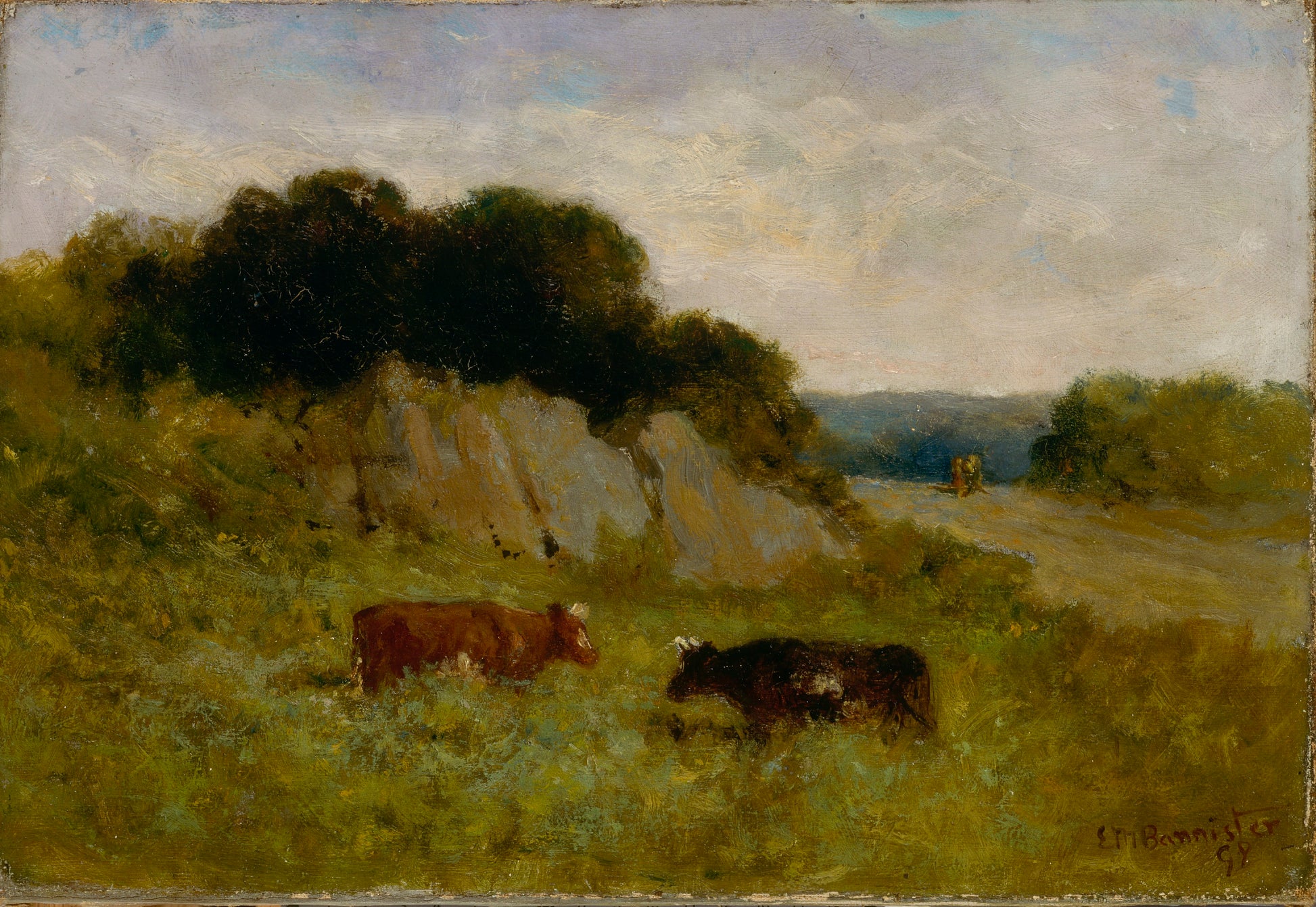 Edward Mitchell Bannister:Untitled (landscape with two cows),16x12"(A3)Poster