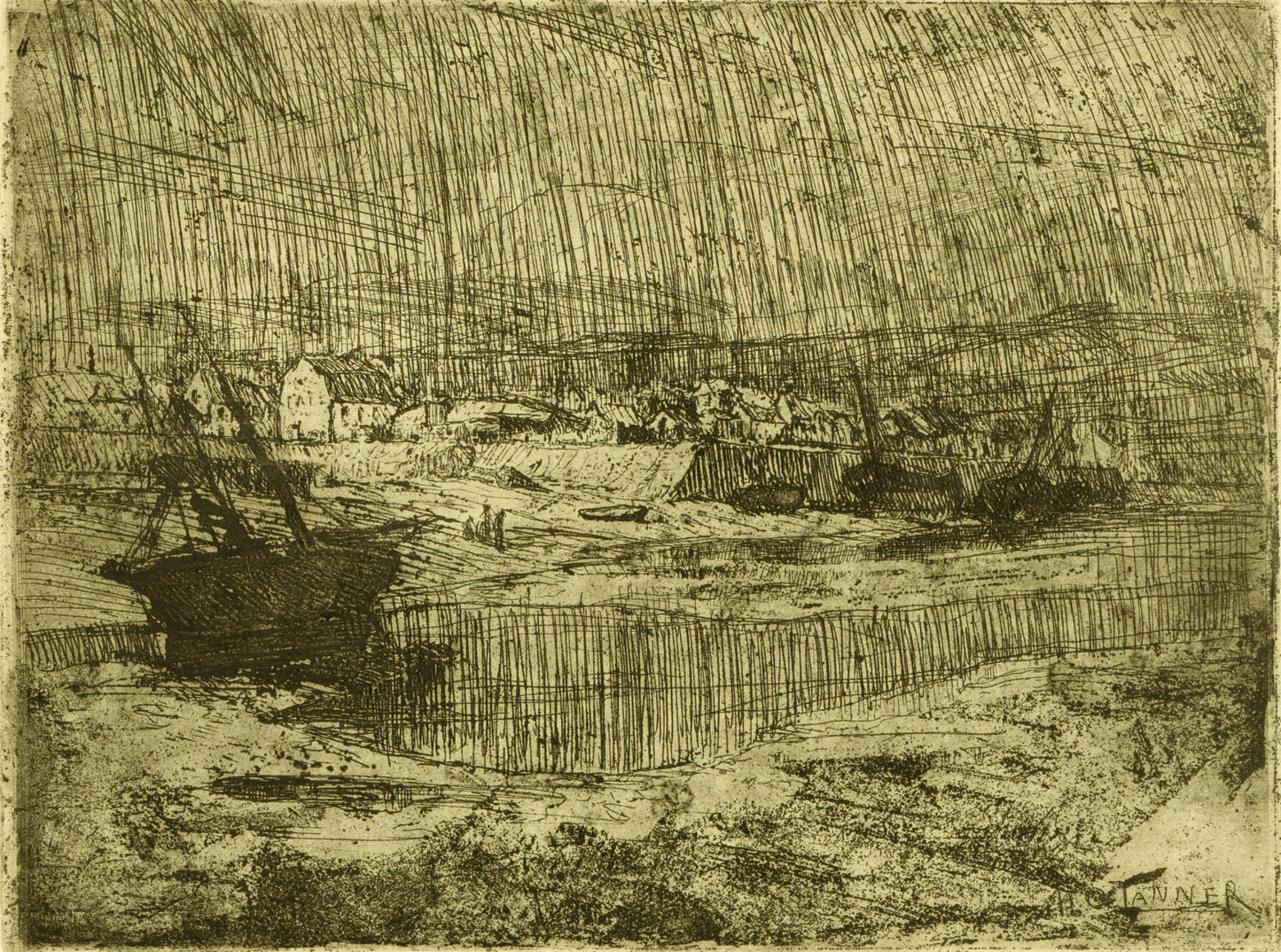 Henry Ossawa Tanner:Capsized Fishing Boats, Brittany,16x12"(A3)Poster