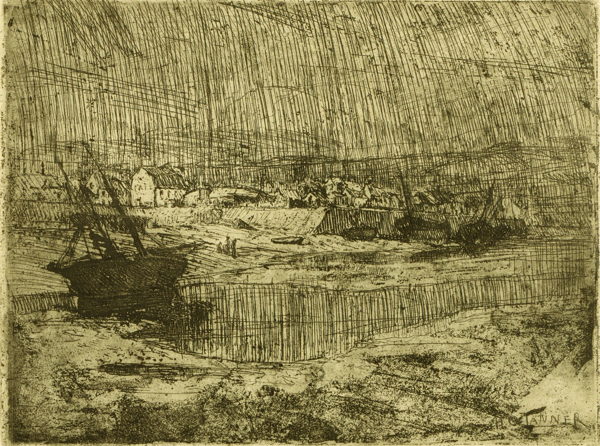Henry Ossawa Tanner:Capsized Fishing Boats, Brittany,16x12"(A3)Poster