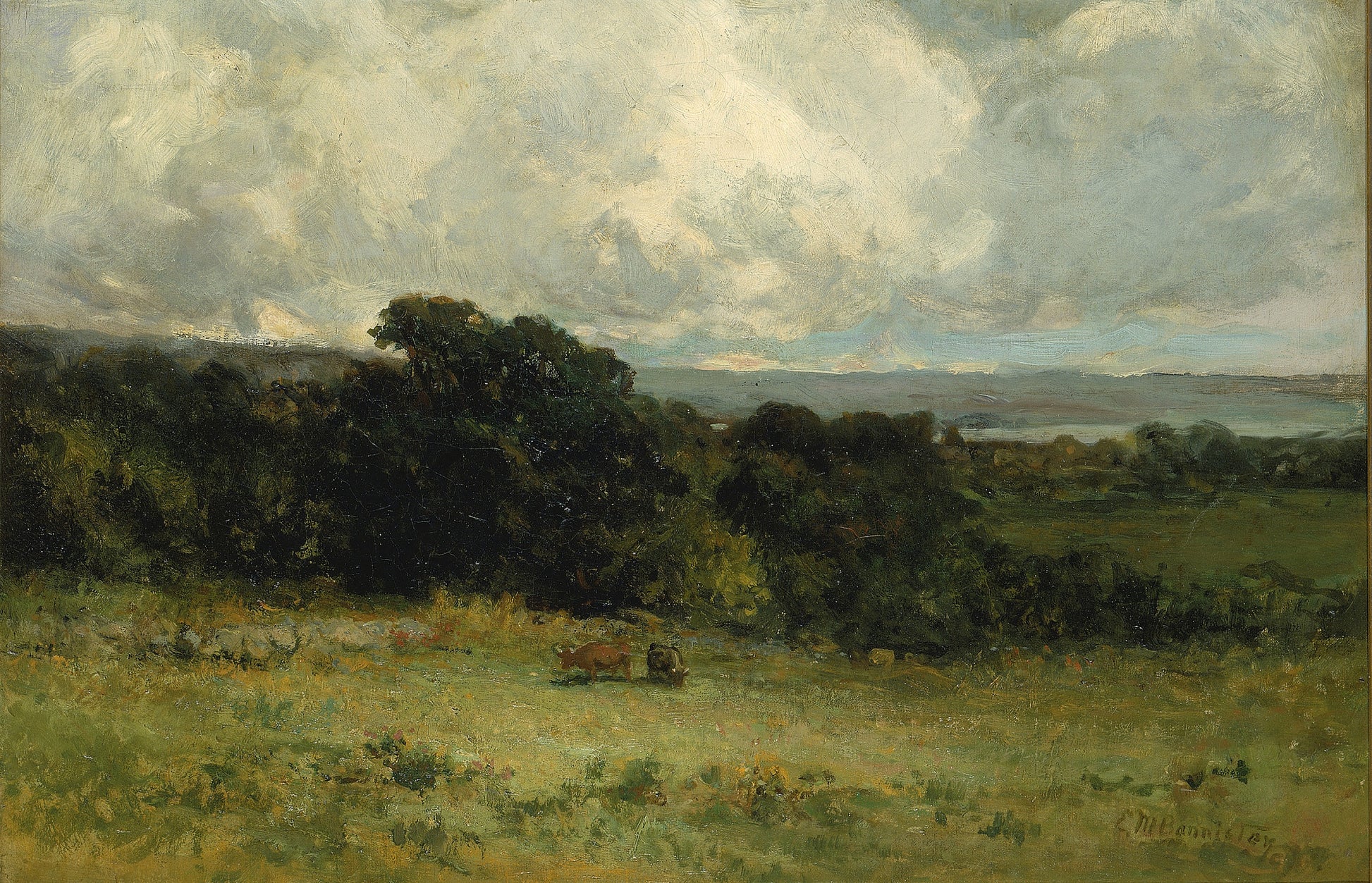 Edward Mitchell Bannister:Pleasant Pastures,16x12"(A3)Poster