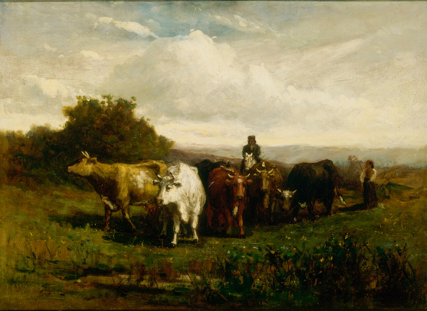 Edward Mitchell Bannister:Untitled (man on horseback, woman ,16x12"(A3)Poster