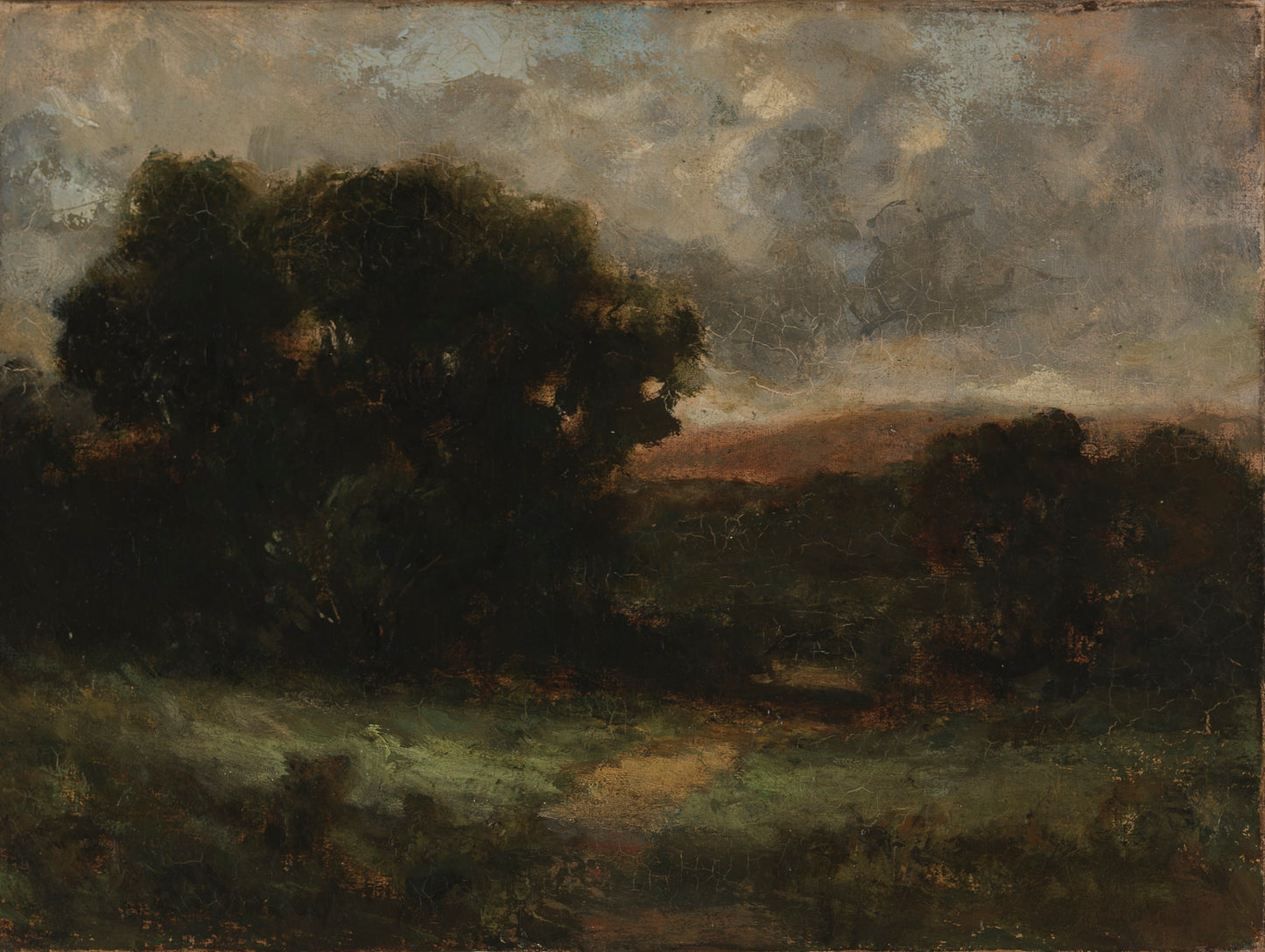 Edward Mitchell Bannister:Untitled (landscape with meadow an,16x12"(A3)Poster