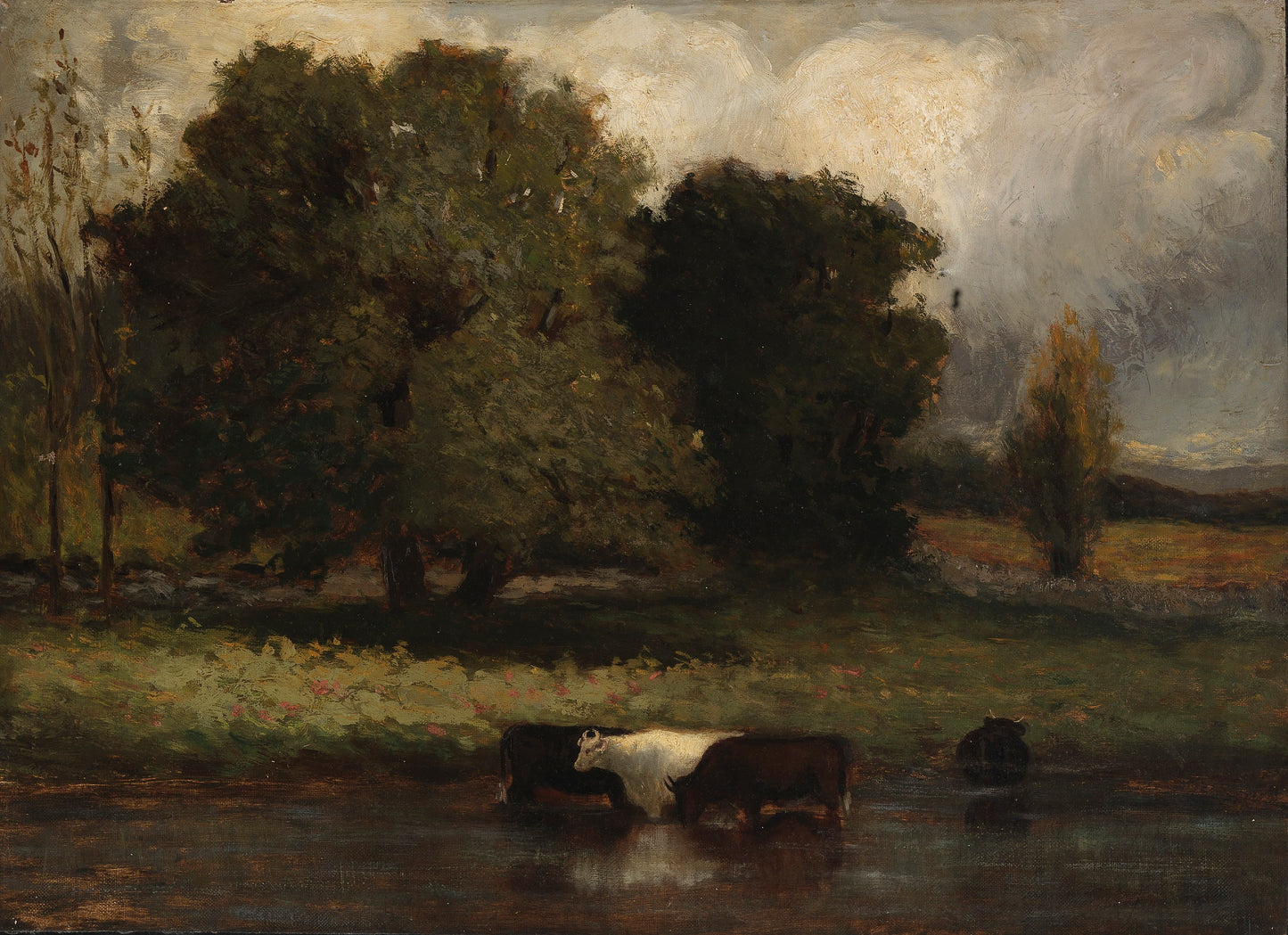 Edward Mitchell Bannister:Untitled (Four Cows Wading in Pond,16x12"(A3)Poster