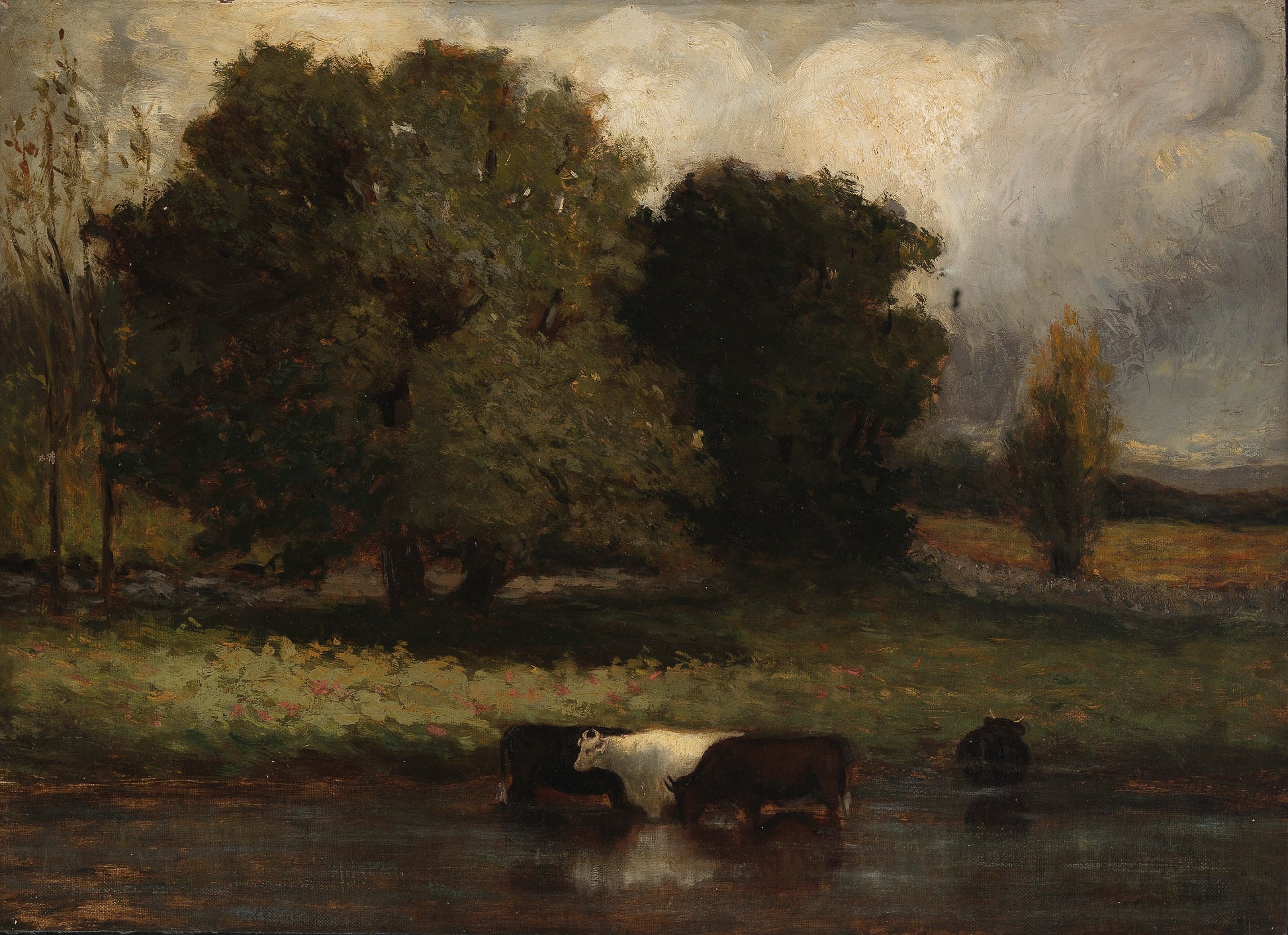 Edward Mitchell Bannister:Untitled (Four Cows Wading in Pond,16x12"(A3)Poster