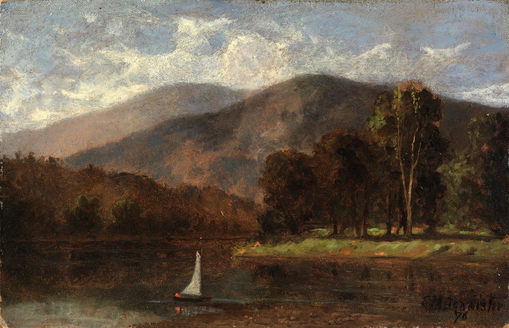 Edward Mitchell Bannister:Untitled (sailboat in river),16x12"(A3)Poster