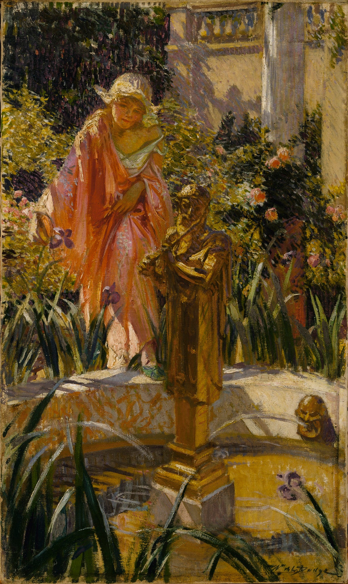 William de Leftwich Dodge:Stepping in the Fountain,16x12"(A3)Poster