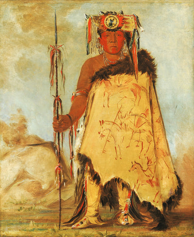 George Catlin:La-wée-re-coo-re-shaw-wee, War Chief, a Repub,16x12"(A3)Poster