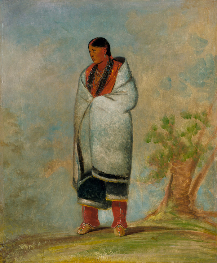 George Catlin:Wa-quóth-e-qua, The Buck's Wife, Wife of the ,16x12