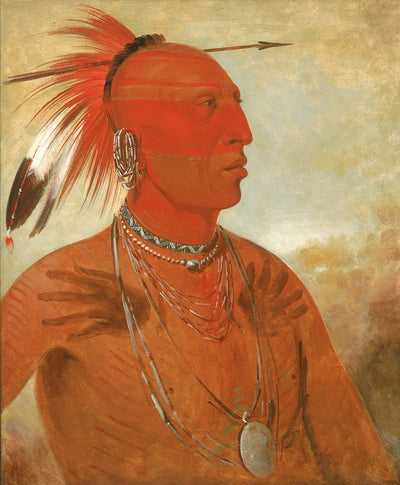 George Catlin:La-wáh-he-coots-la-sháw-no, Brave Chief, a S,16x12"(A3)Poster