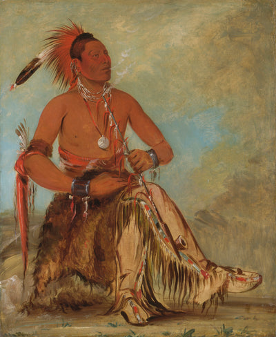 George Catlin:Nóm-ba-mon-nee, Double Walker, a Brave,16x12"(A3)Poster