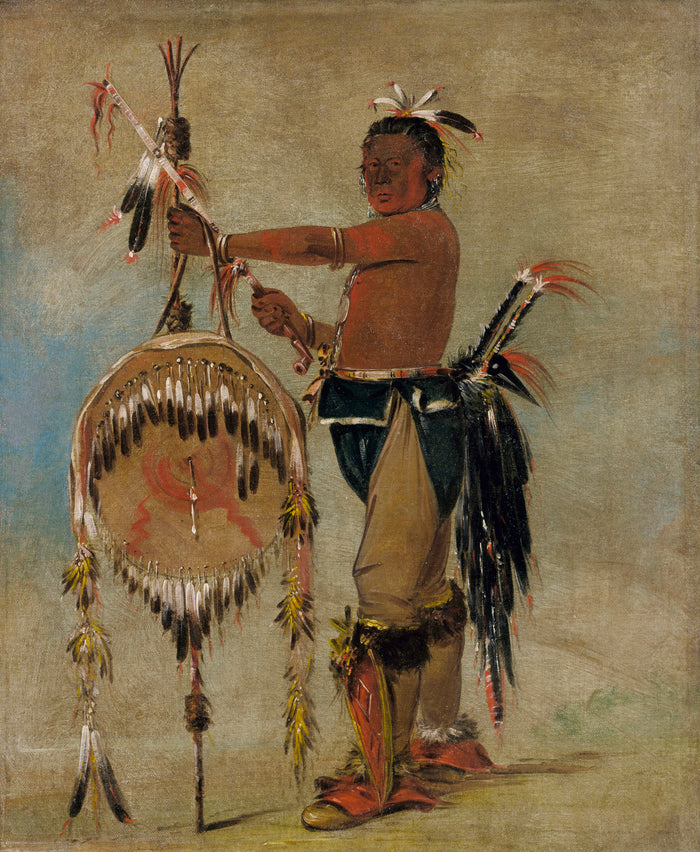 George Catlin:Pash-ee-pa-hó, Little Stabbing Chief, a Vener,16x12