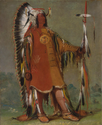 George Catlin:Máh-to-tóh-pa, Four Bears, Second Chief, in ,16x12"(A3)Poster