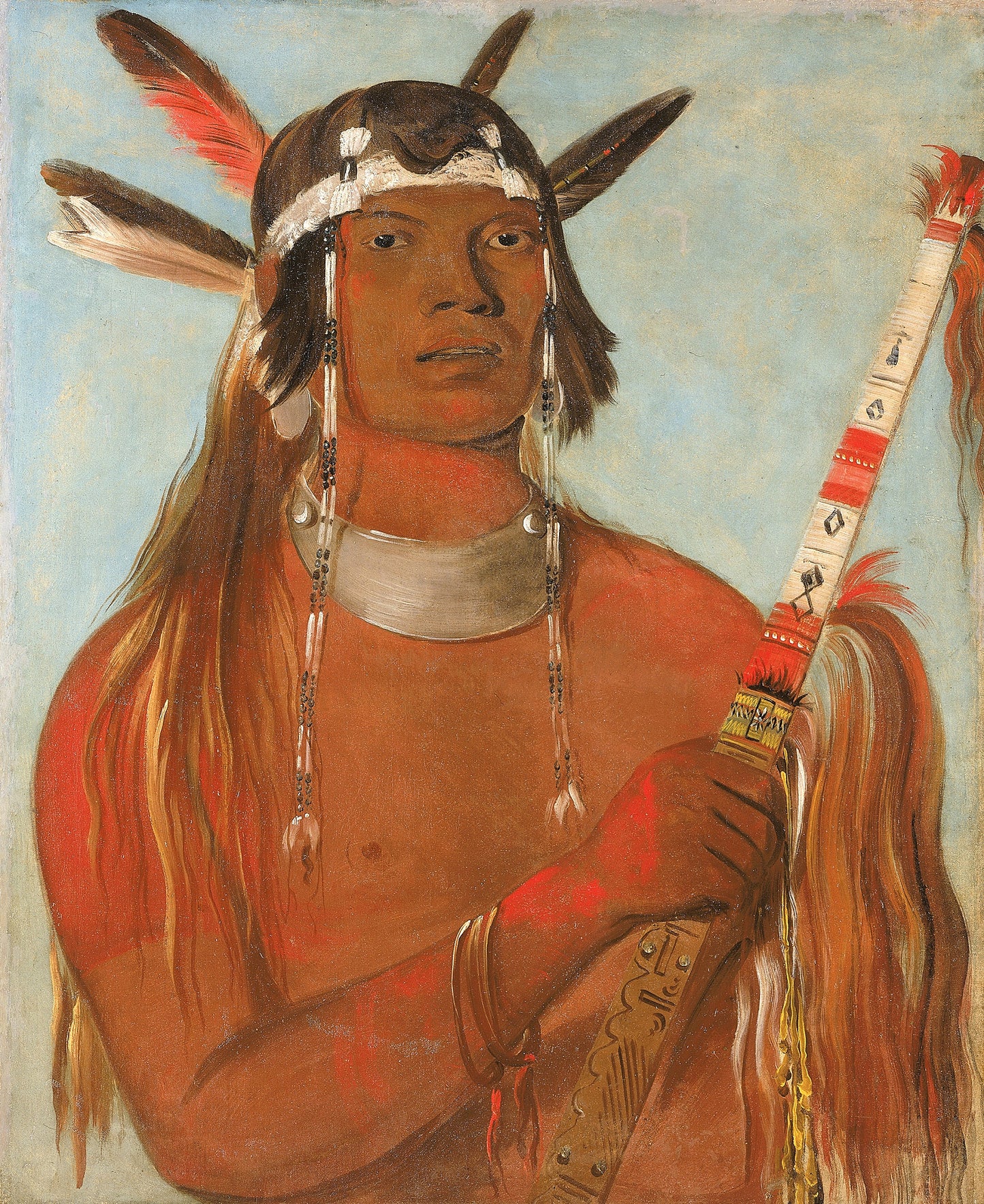 George Catlin:Seehk-hée-da, Mouse-colored Feather, a Noted ,16x12"(A3)Poster