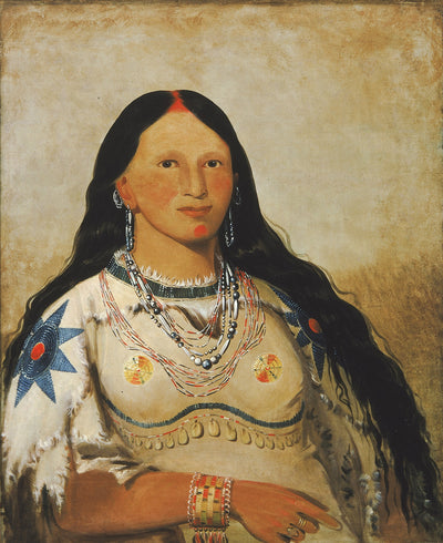 George Catlin:Mi-néek-ee-súnk-te-ka, Mink, a Beautiful Gir,16x12"(A3)Poster