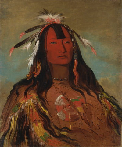 George Catlin:Hee-oh'ks-te-kin, Rabbit's Skin Leggings,16x12"(A3)Poster