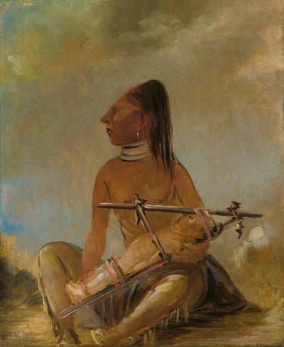 George Catlin:Woman and Child, Showing How the Heads of Chil,16x12"(A3)Poster