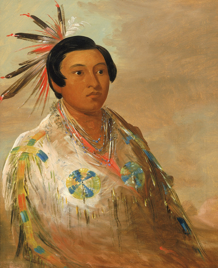 George Catlin:Hee-doh'ge-ats, a Young Man,16x12