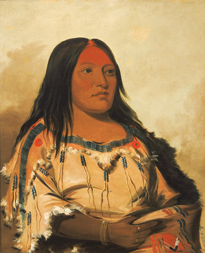 George Catlin:Eeh-nís-kim, Crystal Stone, Wife of the Chief,16x12"(A3)Poster