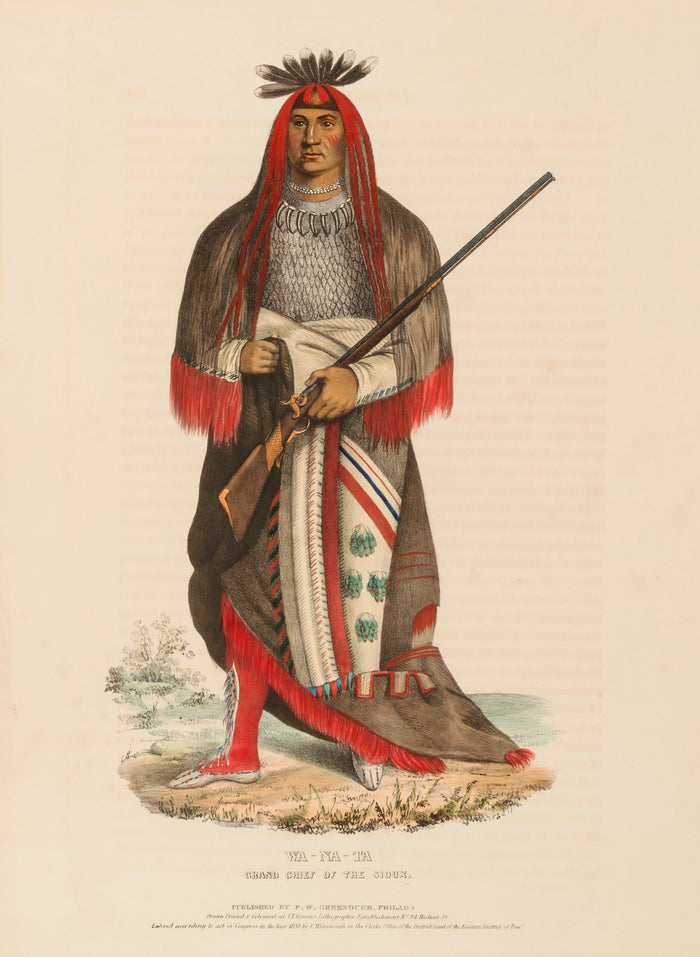 Charles Bird King:WA-NA-TA. GRAND CHIEF OF THE SIOUX, from H,16x12